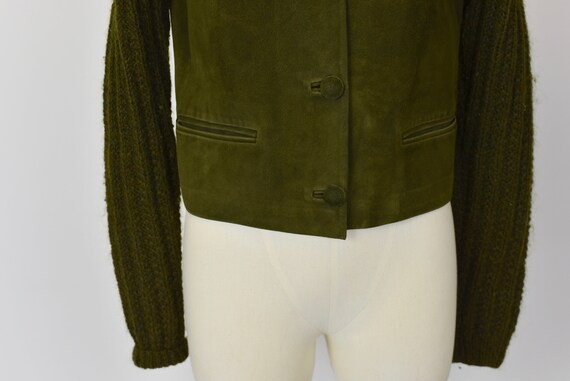 1960s Green Suede & Wool Roos Atkins Sweater - image 4
