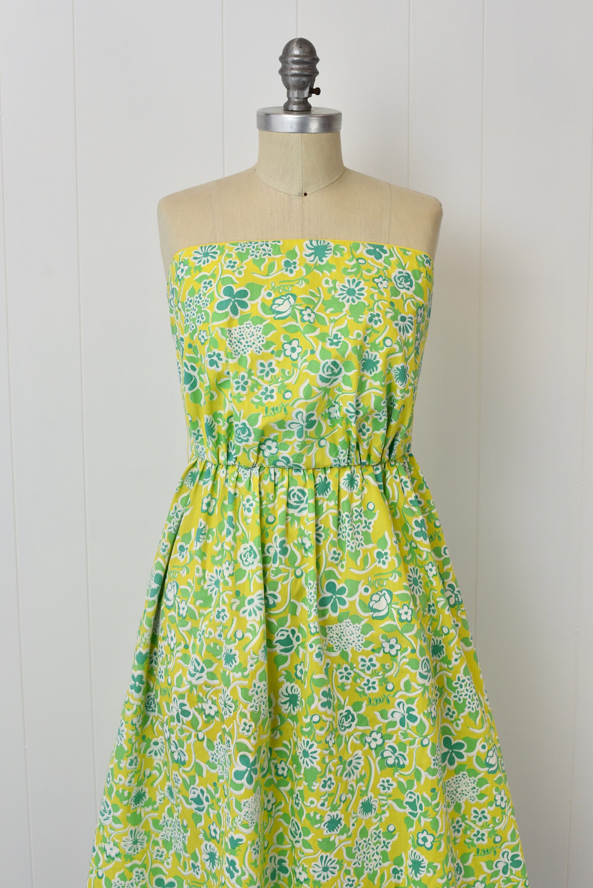 lilly pulitzer yellow strapless dress and White (or with Boned bodice Lilly Pulitzer Size 6 Strapless