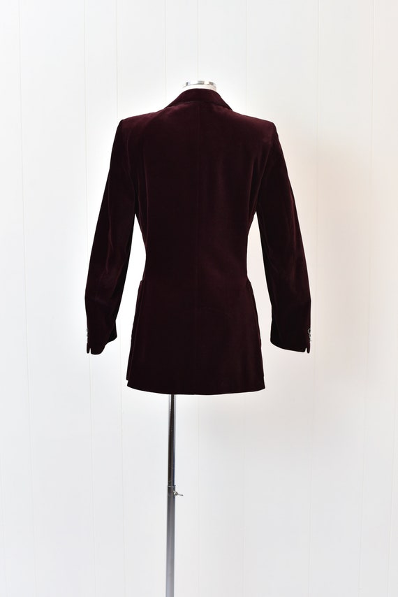 1970s Yves Saint Laurent Burgundy Velvet Jacket - image 4