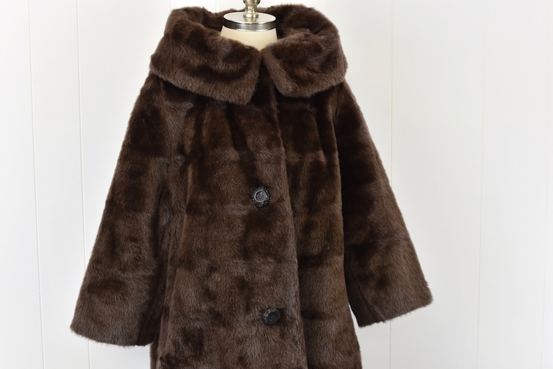 1960/'s Brown Faux Fur Teddy Bear Coat