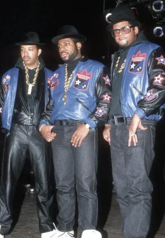 1980s Adidas Leather Best of Times Player Run DMC Black Blue