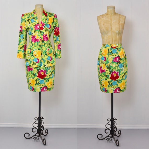 1980s/1990s Adrienne Vittadini Floral Suit Set 