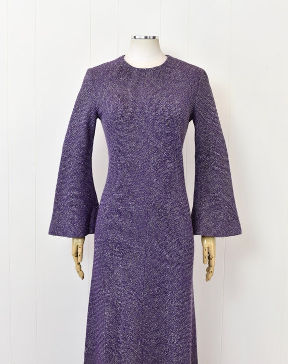 1970s/1980s Pauline Trigere Purple Silver Metalli… - image 2