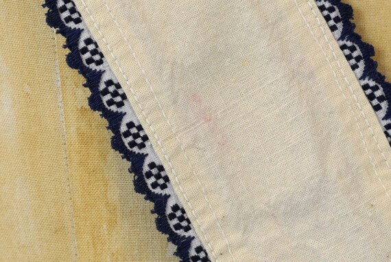 Antique Floral Embroidery Linen Apron Dress - image 15