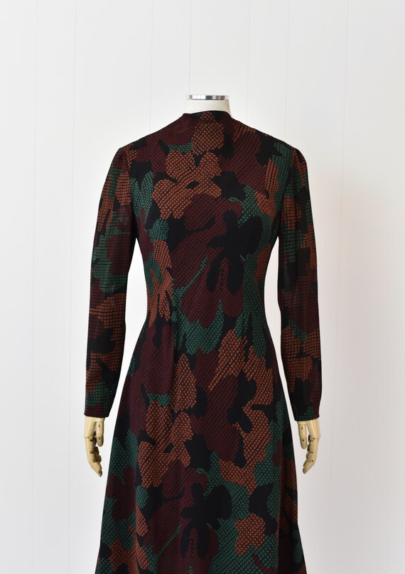 1970s/1980s Pauline Trigere Green Brown & Black A… - image 3