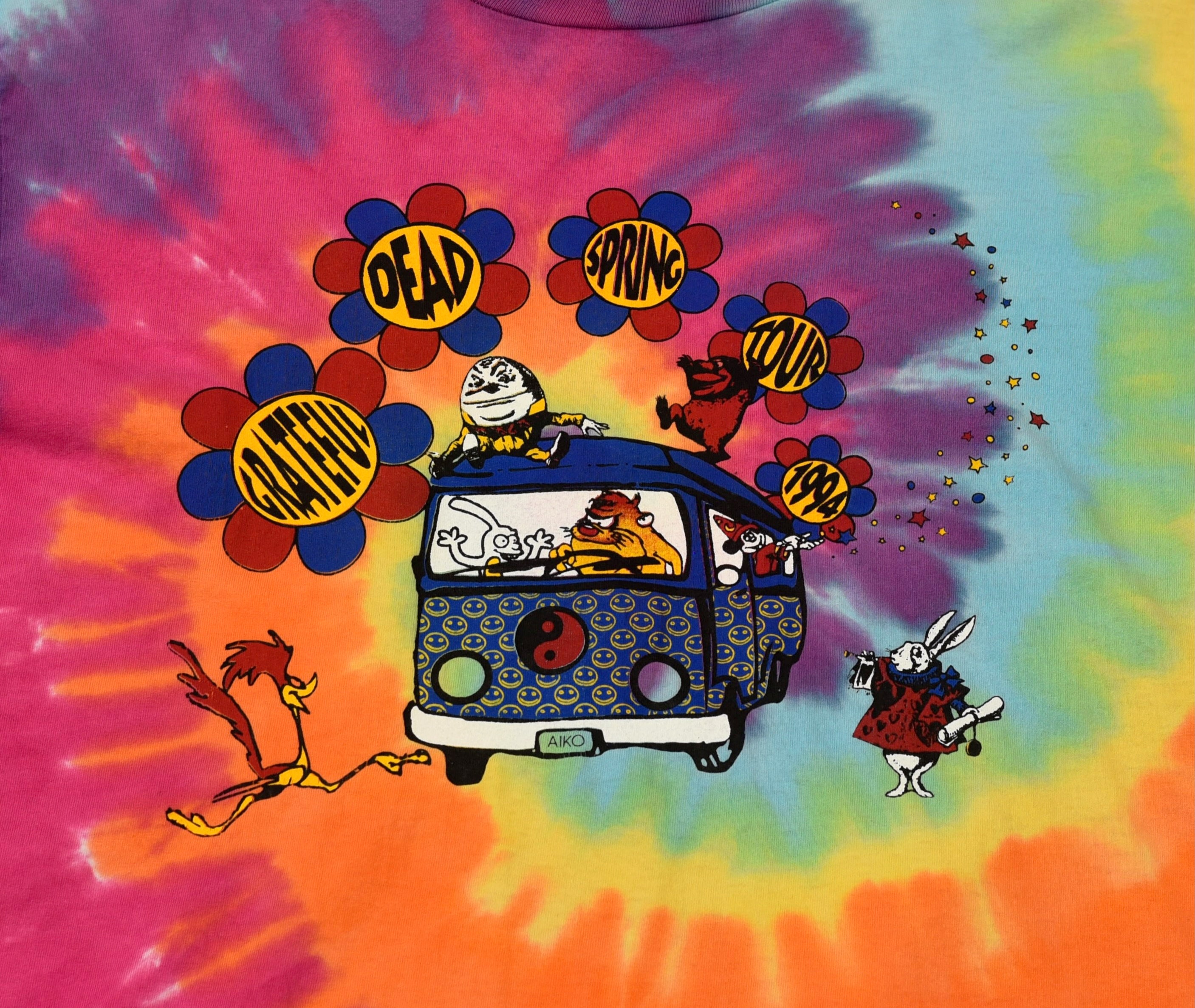 RARE 1994 Grateful Dead Spring Tour Tie Dye Felix the Cat Dr