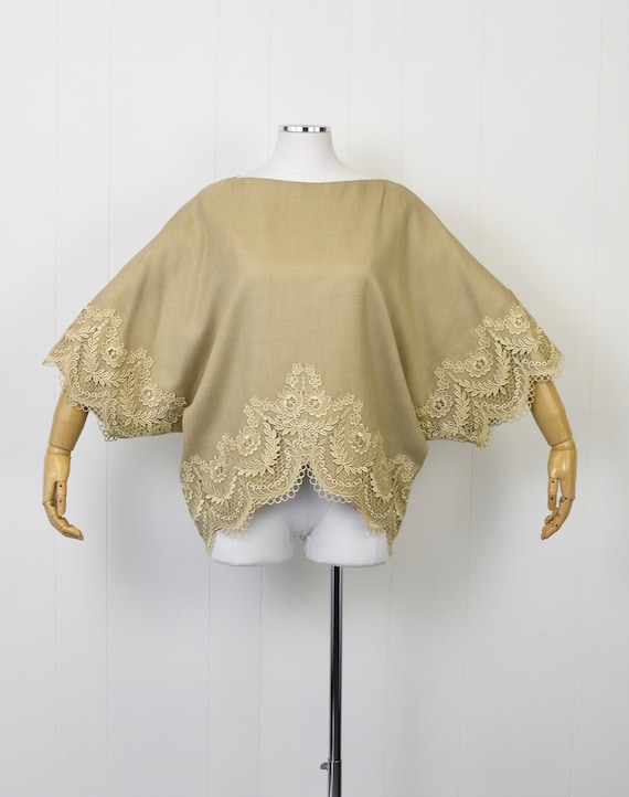 1980s Werlé Beverly Hills Beige Oversized Blouse