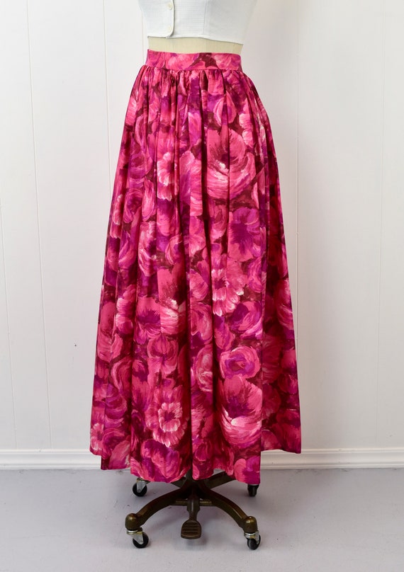 1960s Shocking Pink Purple Floral Psychedelic Lon… - image 4