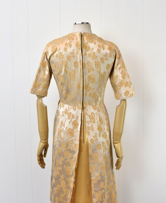 1950s/1960s Gold Metallic Floral Brocade Cocktail… - image 7