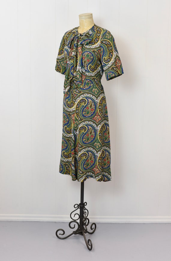 1940s Colorful Paisley Indian Ethnic Inspired Flo… - image 3