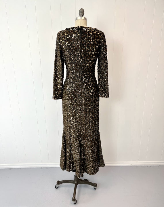 1960s Lilli Diamond Gold Black Sequin Metallic Bo… - image 6