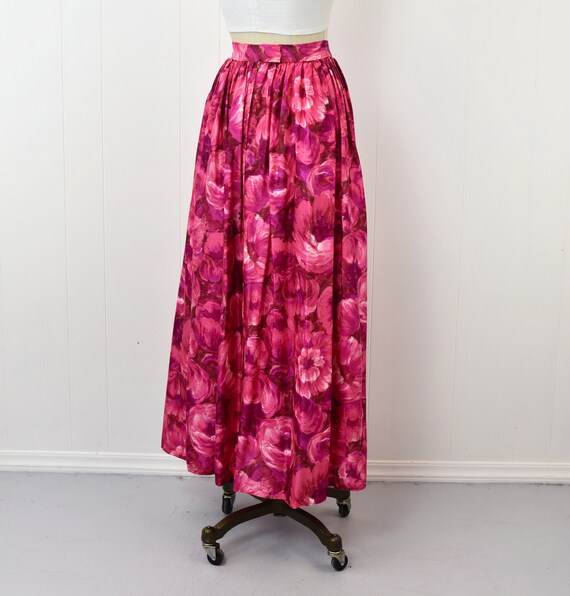 1960s Shocking Pink Purple Floral Psychedelic Lon… - image 9