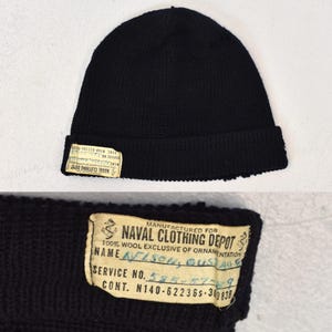 帽子 40s USN Watch Cap vintage Vintage 1940s WWII US Navy Wool Knit Watch Cap - USN