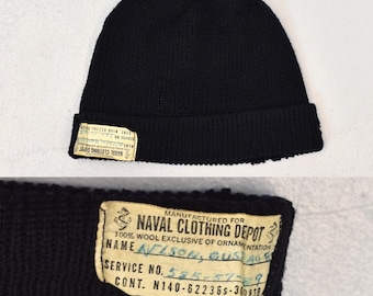 帽子 40s USN Watch Cap vintage Vintage 1940s USN Wool Knit Watch Cap - Etsy