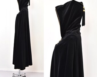 RARE 1970s Yves Saint Laurent Rive Gauche Black Velvet Gold RARE 1970s Yves Saint Laurent Rive Gauche Black Velvet Gold