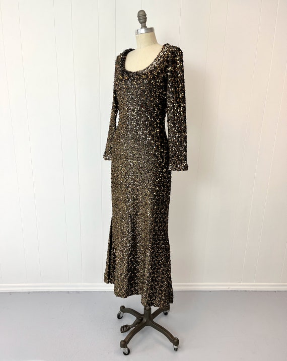 1960s Lilli Diamond Gold Black Sequin Metallic Bo… - image 3