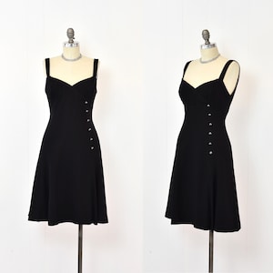1960s Louis Feraud Rhinestone Mod Party Little Black Dress