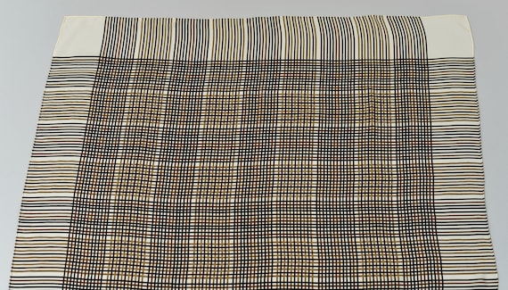 1980s Yves Saint Laurent Brown Plaid Striped Silk… - image 2