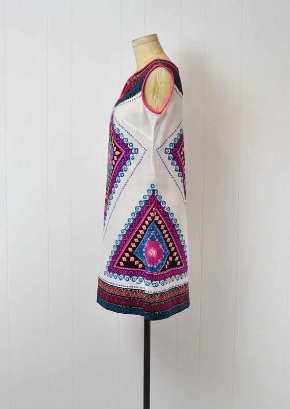 1970s/1980s Alfred Shaheen Colorful Shift Dress - image 5