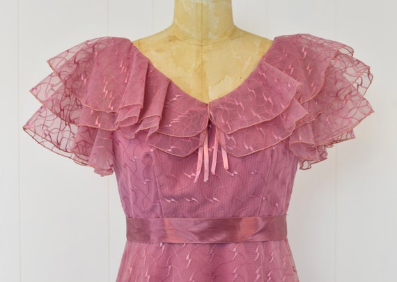 1970s Ruffle Tulle Purple Daphne Rose JC Penney P… - image 3