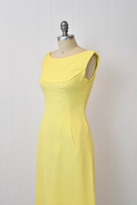 1960s Lorrie Deb Yellow Maxi Dress Gown - image 4