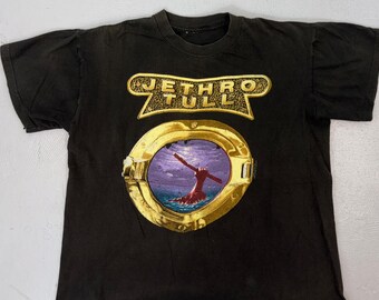 1989 Jethro Tull Rock Island World Tour Black Cotton Double Sided