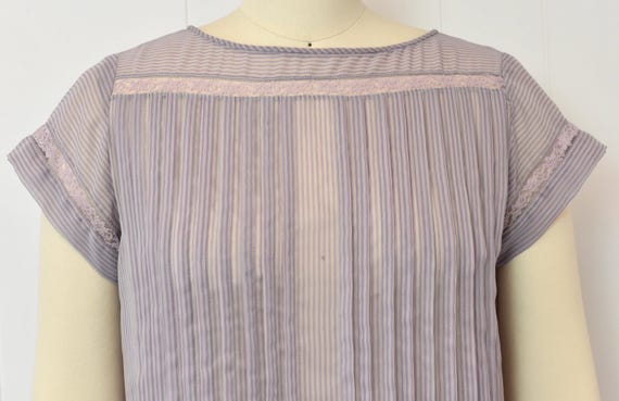 1980s does 1920s Albert Nipon Purple Striped Shee… - image 3