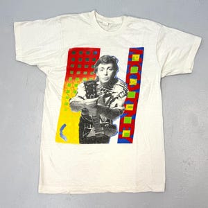 1989/1990 Paul McCartney World Tour White Screen Stars Short Sleeve Single Stitch Double Sided Band T-Shirt