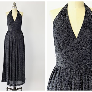 1970&#39;s Jonathan Logan Sparkly Halter Dress
