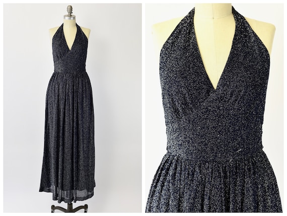 1970's Jonathan Logan Sparkly Halter Dress
