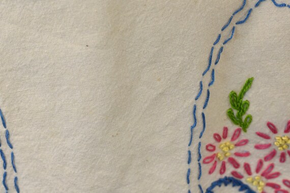 Antique Floral Embroidery Linen Apron Dress - image 16