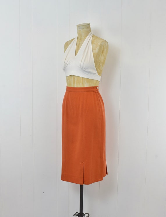 1950s Pendleton Orange Wool Classic Pencil Wiggle… - image 3