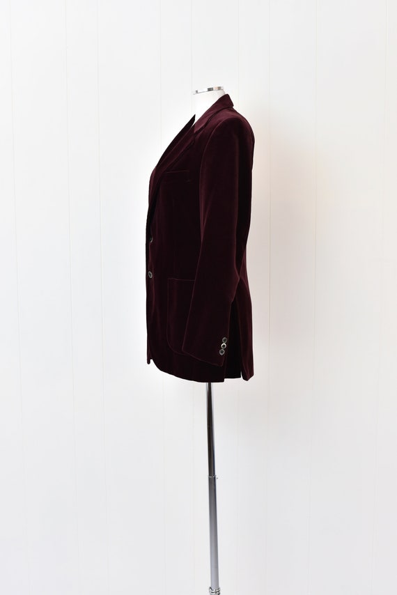 1970s Yves Saint Laurent Burgundy Velvet Jacket - image 3