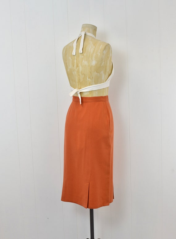 1950s Pendleton Orange Wool Classic Pencil Wiggle… - image 8