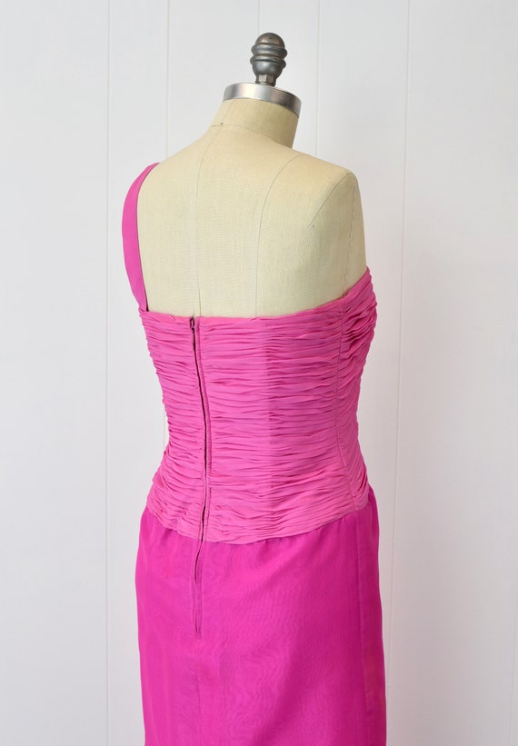 1980s Louis Feraud Pink Bow Party Dress Gown - image 7