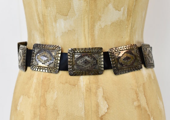 1970s Sterling Silver & Leather Statement Belt - image 6