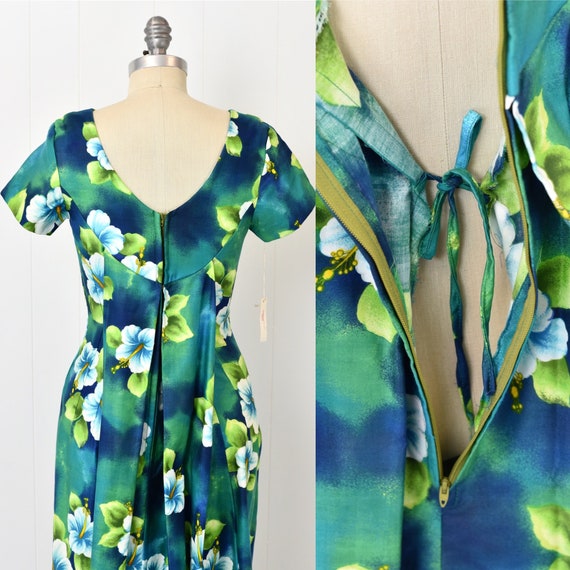 NOS 1960s Ui-Maikai Hibiscus Floral Hawaiian Dress - image 7