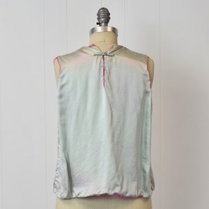 1920s Asian Inspired Green & Pink Embroidered Silk Blouse image 6