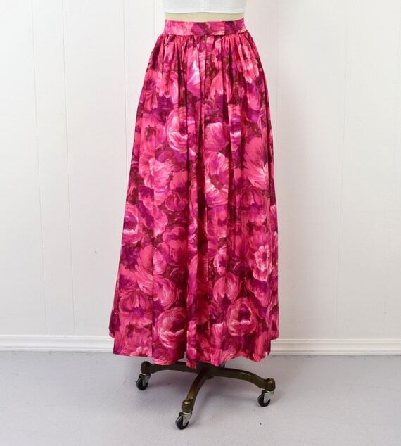 1960s Shocking Pink Purple Floral Psychedelic Lon… - image 7