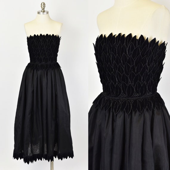 1980's Black Adele Simpson Gown