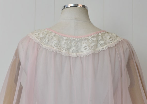 1970s Berkliff Light Baby Pink & Floral Lace Shee… - image 7