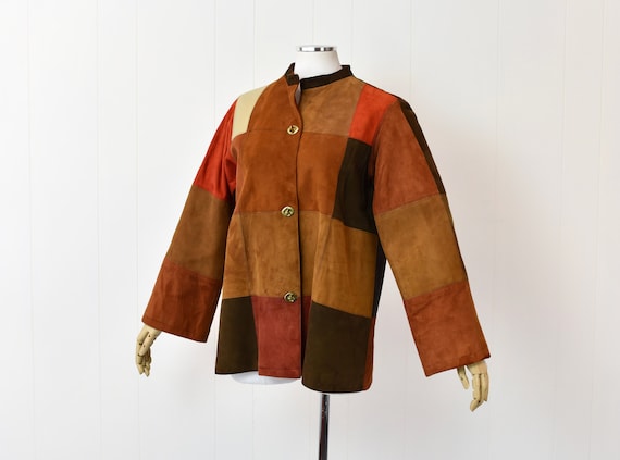 RARE 1960s Bonnie Cashin Sills Patchwork Suede Ja… - image 4