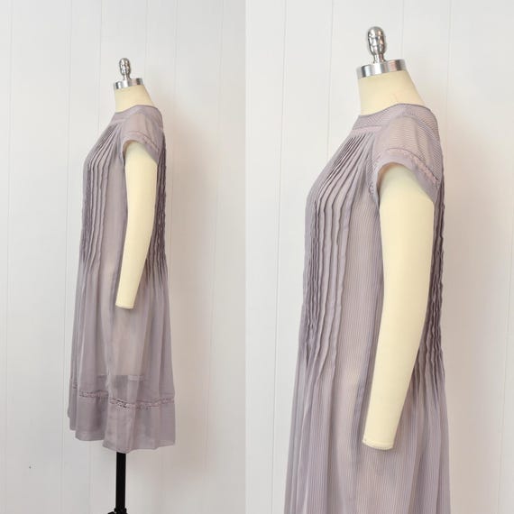 1980s does 1920s Albert Nipon Purple Striped Shee… - image 6