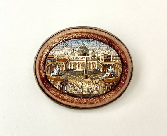 Antique Mid 19th Century Micro Mosaic Tesserae Vatican City