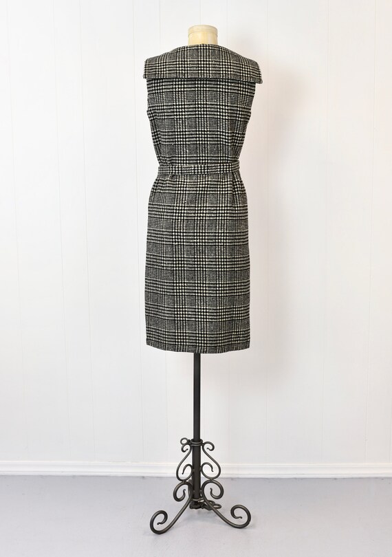 1960s Houndstooth Print Sloat & Co Wool Mod Shift… - image 4