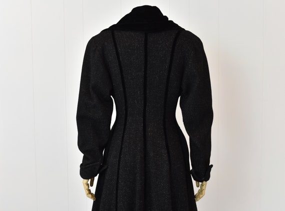 1950s Princess Coat Lilli Ann Style Jacket Black … - image 7