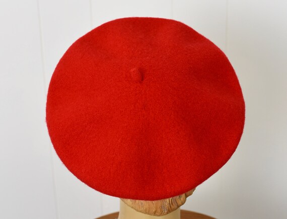 1980s Red Wool Normandy Ultrabasque Beret Hat - image 7