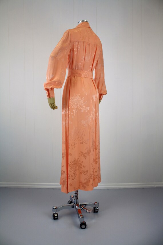 1970s Rizkallah for Malcolm Starr Peach Dressing … - image 3