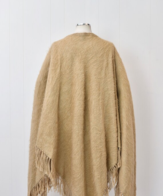 1970s Mohair Wool Tan Light Brown Mohair Fringe P… - image 7