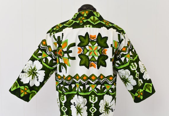 1960s Green & Orange Hawaiian Shirt - image 7